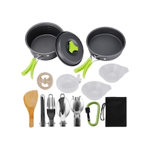 15 Adet Taşınabilir Kamp Tencere Tava Kase Seti