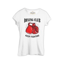 Boks Kulübü - Fight Beyaz Bayan Tshirt