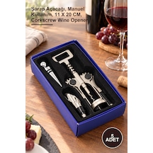 5 Adet Tirbuşon Seti Şarap Açacağı, Manuel Kullanım, 11 X 20 Cm, Corkscrew Wine Opener Bal
