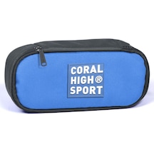 Coral High Sport Derin Mavi Gri İç Bölmeli Oval Kalem Çantası
