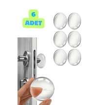 6 Adet Şeffaf Silikon Kapı Kolu Mobilya Koruma Çift Taraflı Yapışkanlı Stoper Duvar Koruyucu Seti