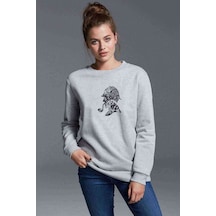 Silhouette Mr Baskılı Gri Kadın Sweatshirt
