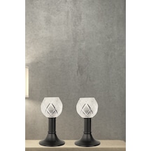 Nira 2 Adet Camlı Tealight Mumluk Siyah