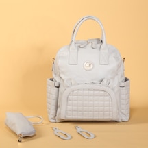 M&y Kitty Deri Anne Bebek Bakım Sırt Çantası 7271 Gri 001