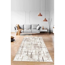Bej Vintage Kaymaz Tabanlı Makinede Yıkanabilir Halı Mn07n11