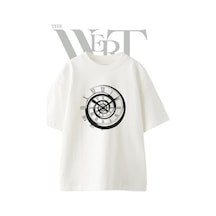 Thewert Spiral Clock Tasarım Baskılı Ünisex Beyaz Oversize T-shirt