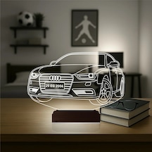 Luvivia Audi Tasarım Kişiye Özel 3d Lamba - Masa Gece Lambası Şeffaf