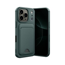 Apple İphone 17 Pro Max Kelvin Kartvizitli Silikon - Koyu Yeşil