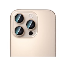 İphone 16 Pro Uyumlu Caseworld Sapphire Serisi Anti Reflective Lens Koruyucu Gold