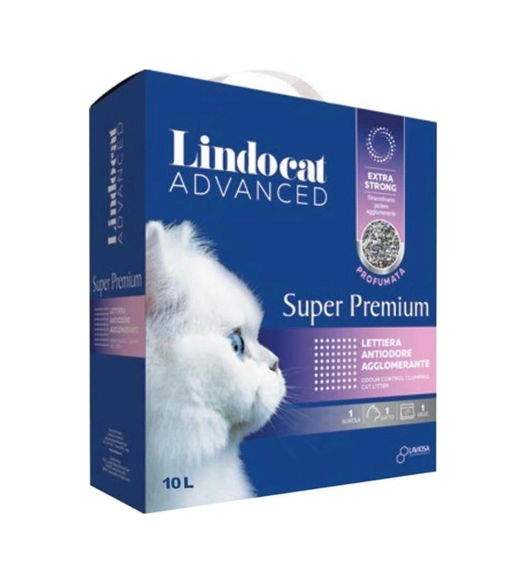 Lindocat Advanced Super Premium Extra Güçlü Pudra Kokulu Topaklanan Bentonit Kedi Kumu 10 Lt