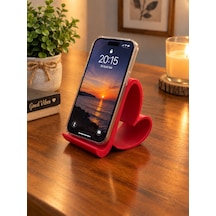Kalp Figürlü Telefon Tutucu Kırmızı Kalpli Telfon Standı