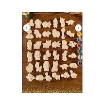 36 Adet 3d Hayvanlar Taş Boyama Figür Çocuk Gelişimi Etkinlik Taş Boyama Seti Zoo Stone Painting