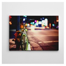 Bisiklet Işıklı Dekoratif Kanvas Tablo 70 X 100 Cm