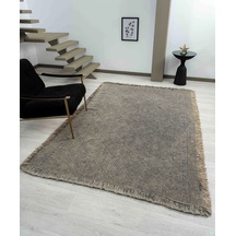 Carpetrium Antique Spt Stone - Dört Tarafı Saçaklı Pamuklu Yıkanabilir Kilim