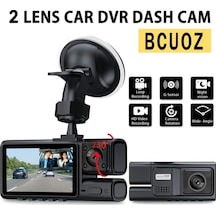 Dashanshop Bcuoz Hd 1080p Çift Lens Araç Kamerası 170 Gece Görüşü G-sensor Hareket Algılama