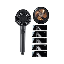 Yüksek Basınçlı Su Tasarruflu Turbo Fan Siyah 4 Modlu Filtreli Duş Başlığı