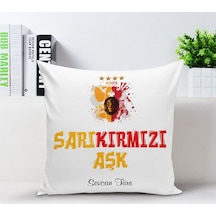 Kişiye Özel Sarı Kırmızı Aşk Yastık Kılıfı