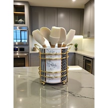 Kaşıklık - Kuş Desen Gold Mavi
