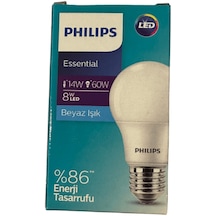 Philips Essential Led Ampul 8w - 60w E27 Beyaz Işık 10 Adet