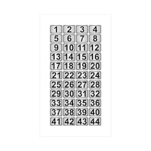 Metal Kapı,masa,dolap Numarası 10cmx15cm 44 Adet Dikdörtgen (1…44) Gümüş Renk Metal
