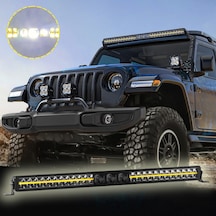 Off-road Premium Tavan Led Bar 105 Cm Beyaz Işık Projektör Drl Gündüz Led Metal Gövde 12-24v