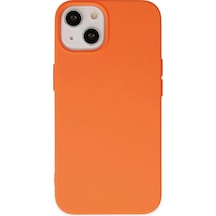 Apple  Uyumlu  iPhone 14 Plus Kılıf Nano İçi Kadife Silikon Turuncu