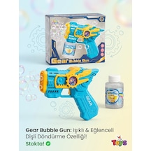 Pilli Led Işıklı Köpük Tabancası 15cm Yoğun Baloncuk Çıkaran Bubble Mavi