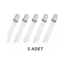 5 Adet 4 Pin 5mm Multicolor Rgb Led Ortak Anot Led Diyot Işık La