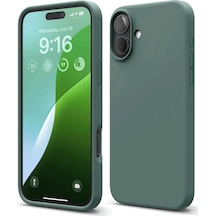 Newface - 965 - İphone 16 Plus Kılıf Nano İçi Kadife Silikon - - Ece-umay - Koyu Yeşil