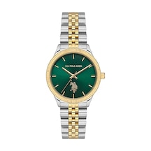 U.s Polo Assn Uspa2061-07 Quartz Çelik Altın Rengi Yeşil Kadran 32 Mm Kadın Kol Saati