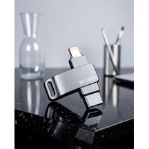 128gb Çok Amaçlı Usb Flash Bellek Lightning Ve Type C Girişli 128gbıphoneotg-5