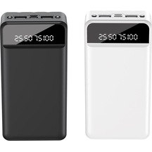 22.5w Hızlı Şarjlı Led Ekranlı 30.000 Mah Yüksek Kapasiteli 4 Çıkışlı Taşınabilir Şarj Cihazı Beyaz
