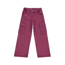 Civil Girls Civil Kız Çocuk Kargo Cepli Pantolon Gabardin Okul Kreş Ve Günlük Kullanım - Lila Mürdüm