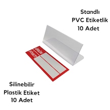10 Adet Ayaklıı Etiket Seti 10x4 Cm Silinebilir Ürün Raf Vitrin