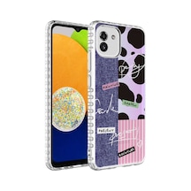 Galaxy Uyumlu A03 Kılıf Airbag Kenarlı Renkli Desenli Silikon İksp Elegans Kapak - No8 NO8