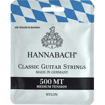 Hannabach 500mt Klasik Gitar Teli Seti Başlangıç/orta - Gitar Aksesuarı Medium Tension Orta Sertlik , Naylon 815 Serisi, Dengeli Ve Uzun Ömürlü Ölçüler: 4/4 Standart Klasik Gitar