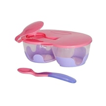 Bebedor 2 Bölmeli Tabak Ve Kaşık - Pembe