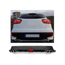 Kia Rio Yeni Kasa Uyumlu Body Kit Difüzör 4 Çıkış Yuvarlak Siyah Model 2