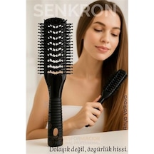 40 Ayak Nano Dolaşık Saç Açıcı 2 Yüzeyli Tarak, Karbon Plastik Gövde, Havalandırmalı Tasarım 720345