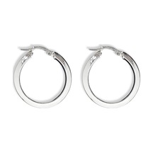 Oya Silver Yarım Ay Gümüş Kadın Halka Küpe Model 2 - 2.5x2.5cm