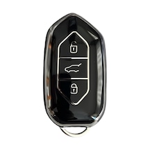 Autohan Keys Togg T10x T10f Akıllı Anahtar Kılıfı, 3 Tuşlu, Nano Koruma Siyah-gümüş Standart