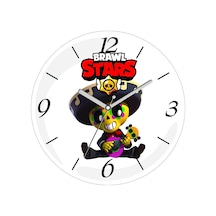 Brawl Stars Poco Coco Gitar Logolu Çap 30cm Sessiz Akar Bombeli Gerçek Cam Duvar Saati Çok Renkli
