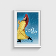 Singin İn The Rain 1952 Film Posteri Tablo Çerçeveli Poster Duvar Dekorasyonu Beyaz Çerçeveli Tablo Beyaz Çerçeveli Tablo Dn11d342beyaz