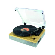 Pikap Bluetooth Hoparlör Long Pera Wooden Turntable