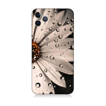 Apple Uyumlu iPhone 11 Pro Papatya Ve Su Damlaları Desenli Silikon Kılıf
