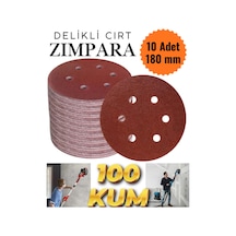 10 Adet Delikli Cırt Zımpara 180 Mm - Spiral Taşlama Uyumlu 100 Kum Zımpara Kağıdı Duvar Zımparası Velcro Sanding Disc 180mm