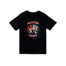 Stoned&Fame Playboi Carti Baskılı Unisex %100 Pamuk Siyah T-shirt SIYAH