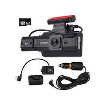 Araba İçi + Ön Kameralı İki Kanallı Sürücü Kaydedici - 3.0" Ips Ekran, 170 Geniş Açı, 720p Kayıt, 64gb Kart Ve Araç Şarjı