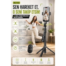 Tr Selfie Çubuğu Ve Tripod Aı Akıllı Takip Özellikli, 183 Cm Uzayabilir, 360 Yüz Ve Vücut Takibi, Bluetooth 5.2 Genel