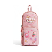 Küçük Kız Çocuk Kalem Ve Okul Çantası - 3 Bölmeli 6 Hücreli Kalemlik Toz Pembe